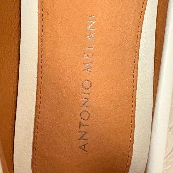 Antonio Melani White Leather Loafers Women’s Size 8M Classic Chic Slip-on Comfy - Picture 6 of 12